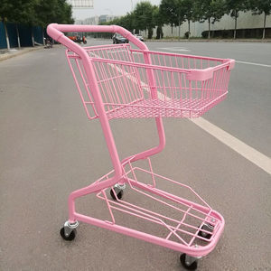 粉色小推車超市購(gòu)物車家用手推車寵物酒店ktv裝飾店網(wǎng)紅拍照道具